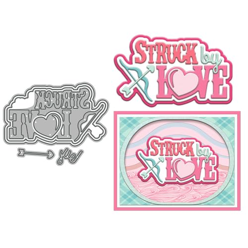 Struck by Love Stanzformen für Kartenherstellung, Valentinstag, Metall-Stanzformen-Sets für DIY, handgemachtes Scrapbooking, Papierbasteln, Festivals, Album, Party, Hochzeit, dekoratives Zubehör von DHVTESN