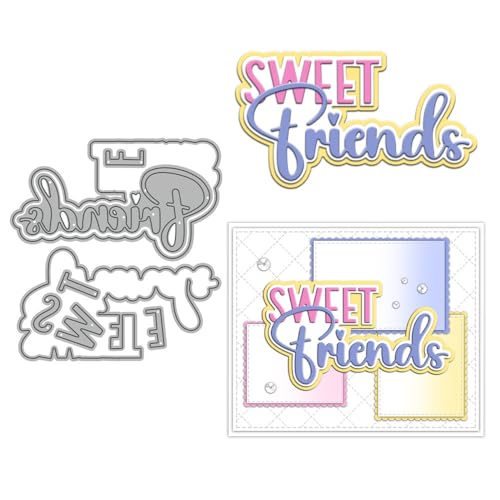 Sweet Friends Stanzformen für Kartenherstellung, Metall-Stanzformen-Sets für DIY, handgemachtes Scrapbooking, Papierbasteln, Festivals, Album, Party, Hochzeit, dekoratives Zubehör von DHVTESN
