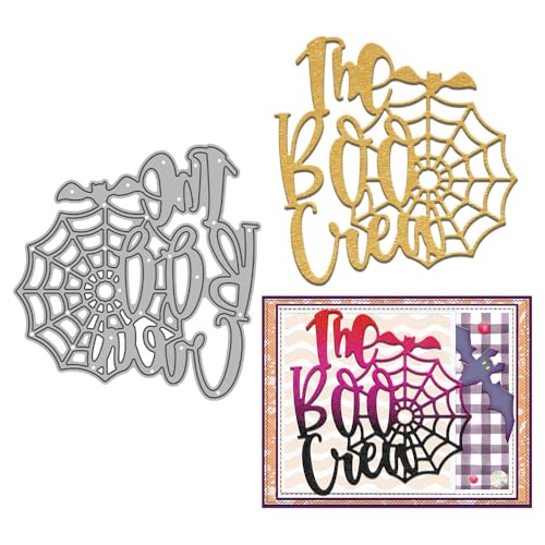 The Boo Crew Stanzformen für Kartenherstellung, Halloween, Spinnennetz, Metall-Stanzformen Sets für DIY, handgemachtes Scrapbooking, Papierbasteln, Festivals, Album, Party, Hochzeit, dekoratives von DHVTESN