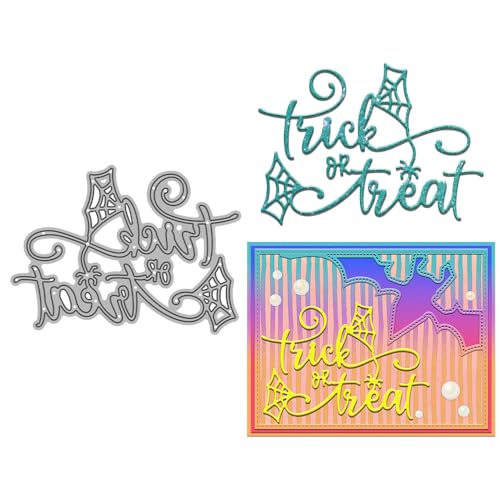 Trick or Treat Stanzformen für Kartenherstellung, Halloween, Spinnennetz, Metall-Stanzformen Sets für DIY, handgemachtes Scrapbooking, Papierbasteln, Festivals, Album, Party, Hochzeit, dekoratives von DHVTESN