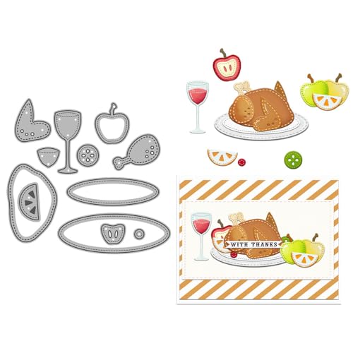 Türkei-Stanzformen für Kartenherstellung, Thanksgiving, Metall-Stanzformen-Sets für DIY, handgemachtes Scrapbooking, Papierbasteln, Festivals, Album, Party, Hochzeit, dekoratives Zubehör von DHVTESN