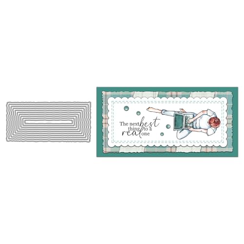Unregelmäßige rechteckige Stanzformen für Kartenherstellung, grundlegende Hintergrundplatten, Metall-Stanzformen Sets für DIY, handgemachtes Scrapbooking, Papierbasteln, Festivals, Album, Party von DHVTESN