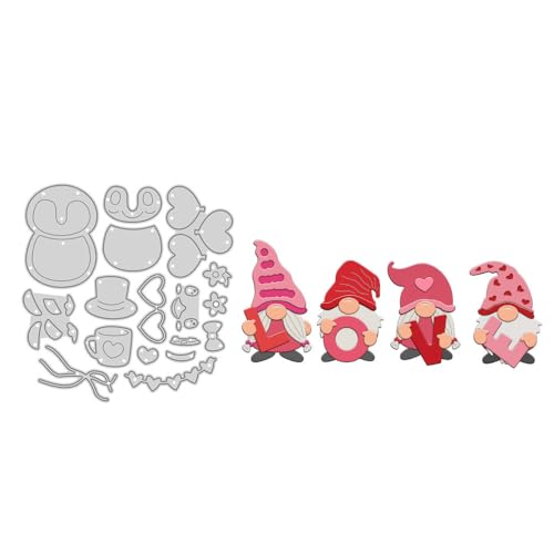 Valentinstag-Stanzformen für Kartenherstellung, Zwerg-Stanzformen-Sets für Bastelarbeiten, Scrapbooking, Papierbasteln, Festivals, Alben, Party, Hochzeit, dekoratives Zubehör von DHVTESN