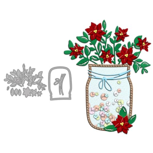 Vasen-Stanzformen für Kartenherstellung, Blumen-Kombination, Blätter, Metall-Stanzformen für DIY, handgemachtes Scrapbooking, Papierbasteln, Festivals, Album, Party, Hochzeit, dekoratives Zubehör von DHVTESN