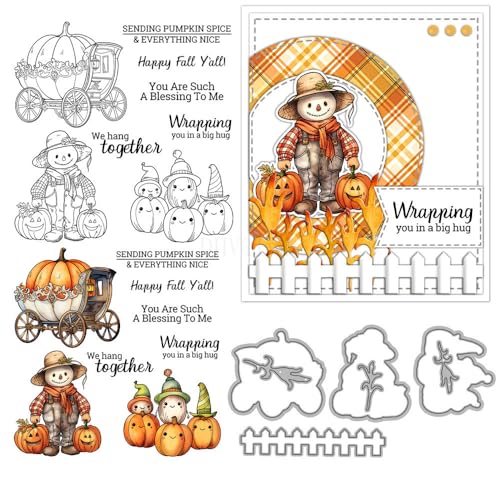 Vogelscheuche Stempel und Stanzformen für Kartenherstellung, Halloween, Kürbis, Auto, transparentes Silikon, klarer Stempel und Metall-Stanzformen, Sets für DIY, Scrapbooking, Papierbasteln, Siegel Vogelscheuche Stempel und Stanzformen für Kartenherstellung, Halloween, Kürbis, Auto, transparentes Silikon, klarer Stempel und Metall-Stanzformen, Sets für DIY, Scrapbooking, Papierbasteln, Siegel von DHVTESN