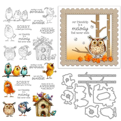 Vogelstempel und Stanzformen für Kartenherstellung, Vogelhaus, transparentes Silikon, klarer Stempel und Metall-Stanzformen, Sets für DIY, Scrapbooking, Papierbasteln, Dichtungen, dekorative Zubehör Vogelstempel und Stanzformen für Kartenherstellung, Vogelhaus, transparentes Silikon, klarer Stempel und Metall-Stanzformen, Sets für DIY, Scrapbooking, Papierbasteln, Dichtungen, dekorative Zubehör von DHVTESN