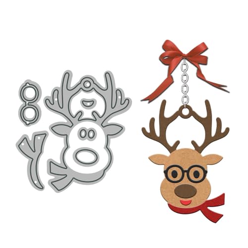 Weihnachts-Stanzformen mit Hirschmotiv für Kartenherstellung, Schal, Metall-Stanzformen für DIY, handgemachtes Scrapbooking, Papierbasteln, Festivals, Album, Party, Hochzeit, dekoratives Zubehör von DHVTESN
