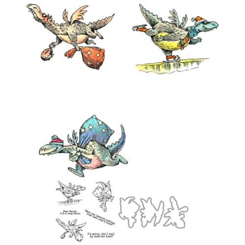 Weihnachts-Stempel und Stanzformen für Kartenherstellung, Weihnachtsmannmütze, transparenter Silikon-Stempel und Metall-Stanzformen, Sets für DIY, Scrapbooking, Papierbasteln, Siegel, dekoratives von DHVTESN