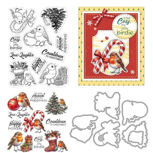 Weihnachts-Stempel und Stanzformen für die Kartenherstellung, Vogel aus transparentem Silikon, transparent, Stempel und Metall-Stanzformen, Sets für DIY, Scrapbooking, Papierbasteln, Dichtungen Weihnachts-Stempel und Stanzformen für die Kartenherstellung, Vogel aus transparentem Silikon, transparent, Stempel und Metall-Stanzformen, Sets für DIY, Scrapbooking, Papierbasteln, Dichtungen von DHVTESN