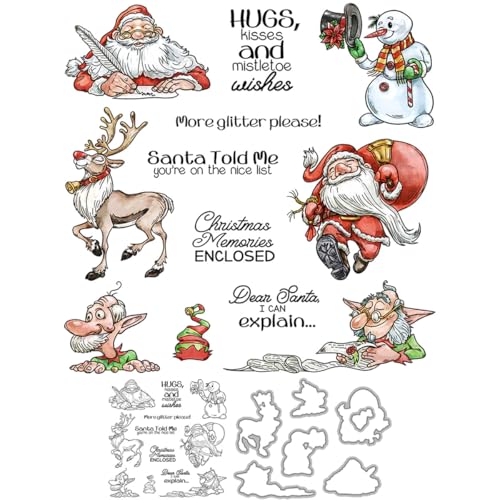 Weihnachtsmann-Stempel und Stanzformen für Kartenherstellung, Sika-Hirsch, Schneemann, transparentes Silikon, klare Stempel und Metall-Stanzformen, Sets für Bastelarbeiten, Scrapbooking, Papierbasteln Weihnachtsmann-Stempel und Stanzformen für Kartenherstellung, Sika-Hirsch, Schneemann, transparentes Silikon, klare Stempel und Metall-Stanzformen, Sets für Bastelarbeiten, Scrapbooking, Papierbasteln von DHVTESN