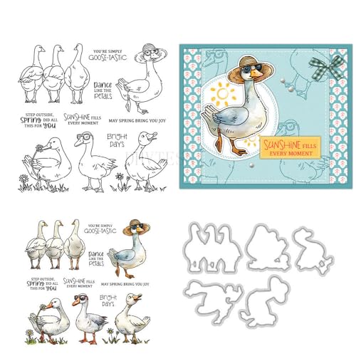 Weiße Gänse-Stempel und Stanzformen für Kartenherstellung, transparent, Silikon, transparent, Stempel und Metall-Stanzformen, Sets für DIY, Scrapbooking, Papierbasteln, Siegel, dekoratives Zubehör Weiße Gänse-Stempel und Stanzformen für Kartenherstellung, transparent, Silikon, transparent, Stempel und Metall-Stanzformen, Sets für DIY, Scrapbooking, Papierbasteln, Siegel, dekoratives Zubehör von DHVTESN