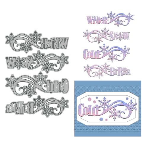 Winter-Schneekälte-Stanzformen für Kartenherstellung, Weihnachten, Metall-Stanzformen-Sets für DIY, handgemachtes Scrapbooking, Papierbasteln, Festivals, Album, Party, Hochzeit, dekoratives Zubehör von DHVTESN