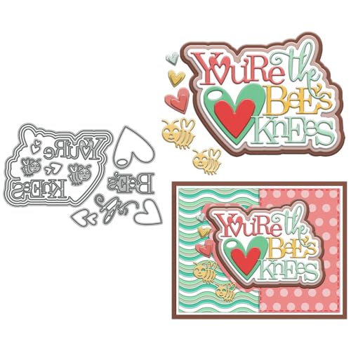 You're The Bee's Knees Stanzformen für Kartenherstellung, Metall-Stanzformen Sets für DIY, handgemachtes Scrapbooking, Papierbasteln, Festivals, Album, Party, Hochzeit, dekoratives Zubehör von DHVTESN