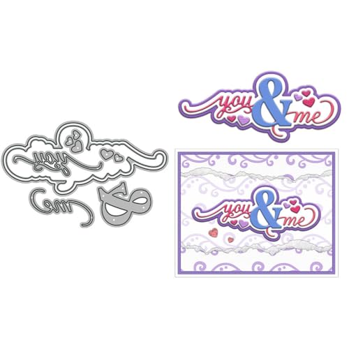 You & Me Stanzformen für Kartenherstellung, Valentinstag, Metall-Stanzformen-Sets für DIY, handgemachtes Scrapbooking, Papierbasteln, Festivals, Album, Party, Hochzeit, dekoratives Zubehör von DHVTESN