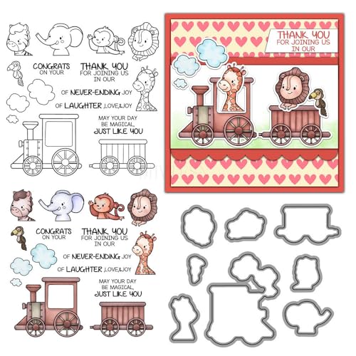 Zugstempel und Stanzformen für Kartenherstellung, Tiere, transparentes Silikon, transparenter Stempel und Metall-Stanzformen, Sets für DIY, Scrapbooking, Papierbasteln, Siegel, dekoratives Zubehör Zugstempel und Stanzformen für Kartenherstellung, Tiere, transparentes Silikon, transparenter Stempel und Metall-Stanzformen, Sets für DIY, Scrapbooking, Papierbasteln, Siegel, dekoratives Zubehör von DHVTESN