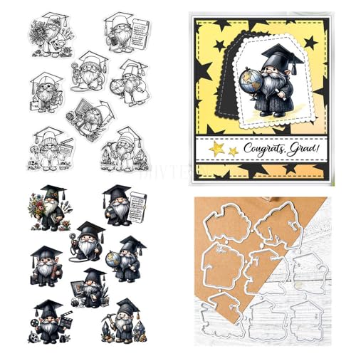 Zwergstempel und Stanzformen für Kartenherstellung, Hut, transparenter Silikon-Stempel und Metall-Stanzformen, Sets für DIY, Scrapbooking, Papierbasteln, Siegel, dekoratives Zubehör Zwergstempel und Stanzformen für Kartenherstellung, Hut, transparenter Silikon-Stempel und Metall-Stanzformen, Sets für DIY, Scrapbooking, Papierbasteln, Siegel, dekoratives Zubehör von DHVTESN