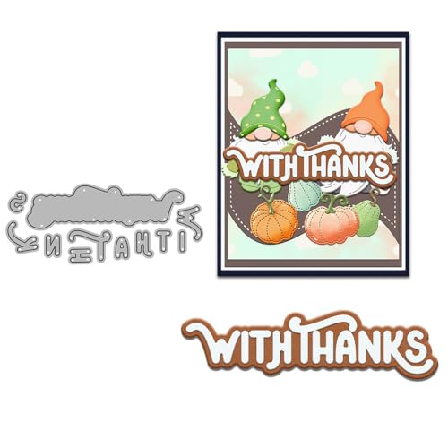 with Thanks Shadow Stanzformen für Kartenherstellung, Metall-Stanzformen-Sets für DIY, handgemachtes Scrapbooking, Papierbasteln, Festivals, Album, Party, Hochzeit, dekoratives Zubehör von DHVTESN