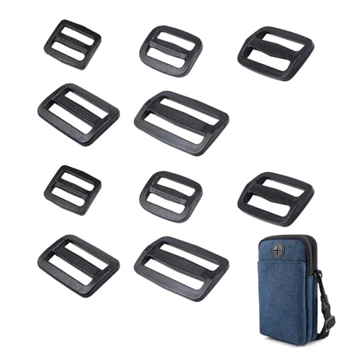 DHWEKU 10 Stück Glide Slider Strong Plastic Glide Slides,Verstellbare Schiebeschnalle Gurt Slider Adjusters für Rucksack Gürtel Strap Schwarz,15,20,25,32,38mm DHWEKU 10 Stück Glide Slider Strong Plastic Glide Slides,Verstellbare Schiebeschnalle Gurt Slider Adjusters für Rucksack Gürtel Strap Schwarz,15,20,25,32,38mm von DHWEKU
