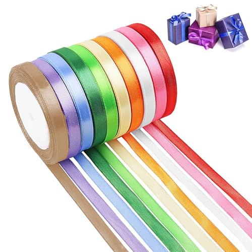 DHWEKU Polyester Satinband,10 Farben 6 mm x 22 m Dekoration Geschenkband für Heimwerkerkunst Handwerk, Geschenk Verpackung, Schleifen, Hochzeitsdekoration DHWEKU Polyester Satinband,10 Farben 6 mm x 22 m Dekoration Geschenkband für Heimwerkerkunst Handwerk, Geschenk Verpackung, Schleifen, Hochzeitsdekoration von DHWEKU