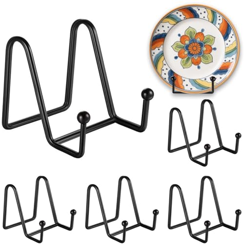 DHYLRICHER Metallständer, Tellerhalter für Bilderrahmen, Bücher, Fotos, kleine Staffeleien, dekorative Platten und Tischkunst, 7,6 cm, Schwarz, 5 Stück DHYLRICHER Metallständer, Tellerhalter für Bilderrahmen, Bücher, Fotos, kleine Staffeleien, dekorative Platten und Tischkunst, 7,6 cm, Schwarz, 5 Stück von DHYLRICHER