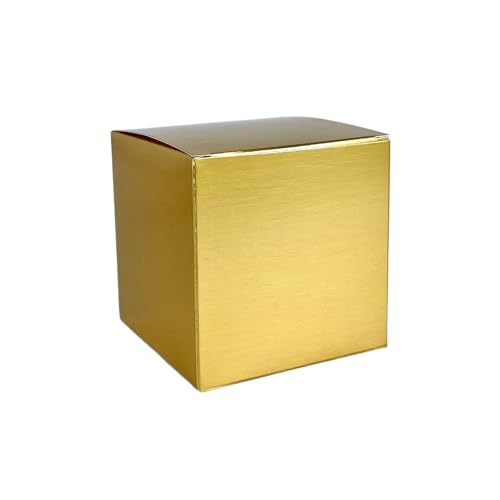 DHYUACN Hochzeits-Süßigkeitenschachtel, quadratisch, goldfarben, für handgefertigte Seife, Schmuck, Partyzubehör, 50 Stück, 6 x 6 x 6 cm von DHYUACN