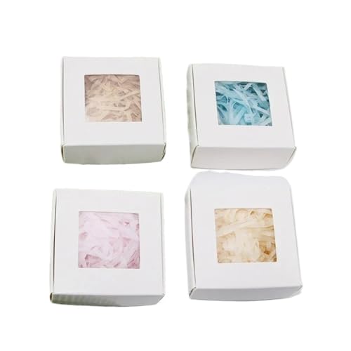 DHYUACN Hochzeitsgeschenkbox 50/100Pcs Kraftpapier Candy Box Transparent Fenster Seife Fall Hochzeit Weihnachten Schokolade Verpackung Boxen(White,7X7X3CM_50PCS) von DHYUACN