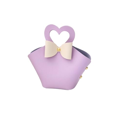 DHYUACN Süßigkeitenbox für Hochzeiten, 5/10 Stück, Liebe, kreative Hochzeit, Süßigkeiten, Verpackung, Tasche, Hochzeitsfeier, Zubehör, tragbare Leder-Süßigkeiten-Box, Begleiter (lila, 10 Stück, 6 x 5 von DHYUACN