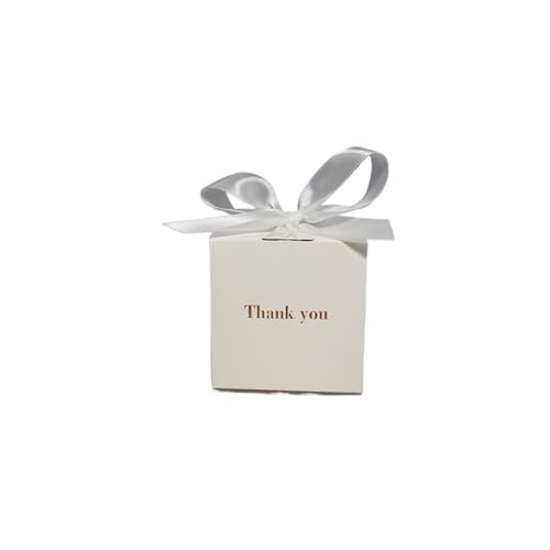 DHYUACN Süßigkeitenbox für Hochzeiten, Dankeschön, Party, Süßigkeiten, Süßigkeiten, Geburtstag, Weihnachten, Geschenkboxen (weiß, 50 Stück, 7 x 5 x 7 cm) von DHYUACN