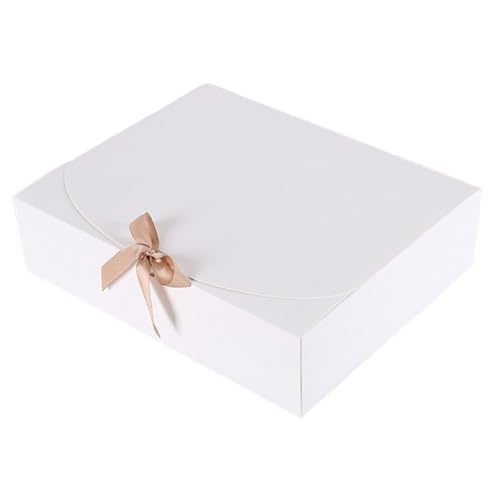 DHYUACN Süßigkeitenbox für Hochzeiten, einfaches Kraftpapier, CandyBox, Band, Hochzeitsplätzchen, Süßigkeitenbox, Geburtstagsbox, Zubehör, Weiß, 27 x 20 x 8 cm DHYUACN Süßigkeitenbox für Hochzeiten, einfaches Kraftpapier, CandyBox, Band, Hochzeitsplätzchen, Süßigkeitenbox, Geburtstagsbox, Zubehör, Weiß, 27 x 20 x 8 cm von DHYUACN