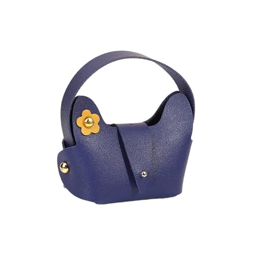 DHYUACN Süßigkeitenbox für Hochzeiten, kleine Süßigkeitenverpackung, Handtaschenform, Süßigkeitenbeutel mit Blume, Hochzeitsgeschenk, 10 Stück (dunkelblau) von DHYUACN