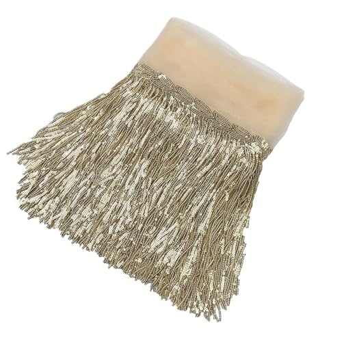 Quasten-Spitze 10 Yard PVC Nähen Fransenbesatz Breite Gold Pailletten Spitze Quaste for DIY Handwerk Kleidung Kleidungsstück Vorhang Zubehör(07) von DHYUACN