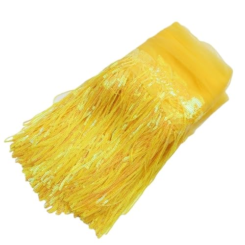 Quasten-Spitze 10 Yard PVC Nähen Fransenbesatz Breite Gold Pailletten Spitze Quaste for DIY Handwerk Kleidung Kleidungsstück Vorhang Zubehör(17) von DHYUACN