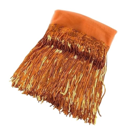 Quasten-Spitze 10 Yard PVC Nähen Fransenbesatz Breite Gold Pailletten Spitze Quaste for DIY Handwerk Kleidung Kleidungsstück Vorhang Zubehör(18) von DHYUACN