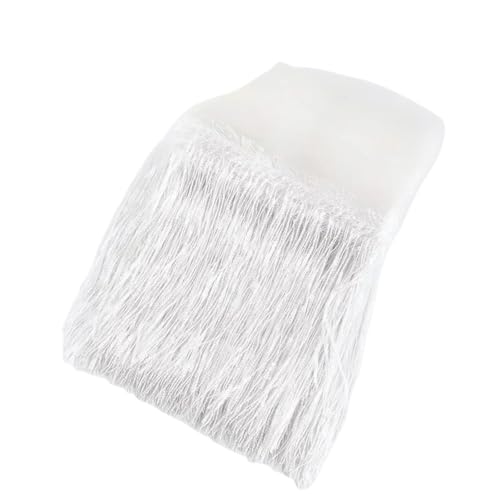 Quasten-Spitze 5/10 Yards 20 cm Pailletten Quaste Fransen Borten Spitzenband Hochzeit Party Kleid Stoff DIY Handgemachte Nähen Kleidung Zubehör(18 Transparent,5 Yards) von DHYUACN
