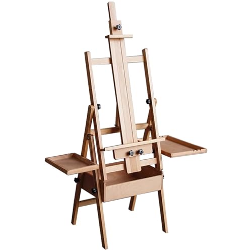 Tischstaffelei für Ausstellung und Malerei Multifunktionale Staffelei mit Schubladenfach, faltbare Flachtafel-Staffelei, for Skizzieren und for Ölgemälde von DHYUACN