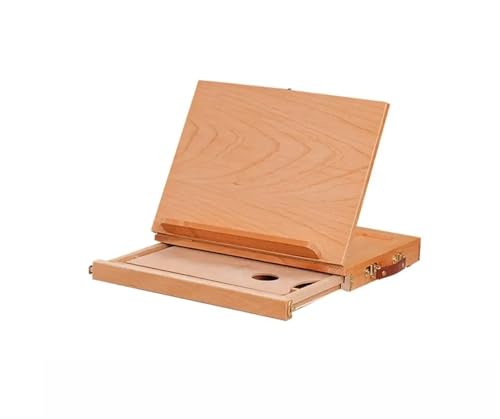 Tischstaffelei für Ausstellung und Malerei Staffelei-Box-Organizer aus Holz mit Schublade, faltbarer Zeichenbrett-Mal-Organizer(Color 1) von DHYUACN