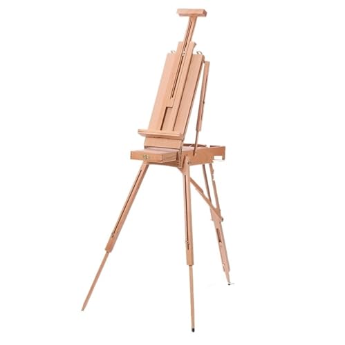 Tischstaffelei für Ausstellung und Malerei Zusammenklappbarer Kunst-Werkzeugkasten, Staffelei mit Teleskop-Rückseite for Leinwände bis zu 88 cm(Color 1) von DHYUACN