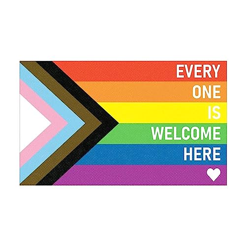 DHliIQQ Pride Flag Aufkleber für Gay Pride, Everyone is Welcome Here, Einschlussposter, Regenbogen-Flaggen-Aufkleber für Stolz-Paraden, Festival, Party-Dekoration, 12,7 x 7,6 cm von DHliIQQ