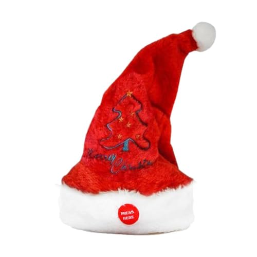 DHliIQQ Weihnachtsmützen Dekorationen 2024 Elektrische Musik Swing Hut Mit Bestickten Dekoration Neujahr Geschenke Festlichen Tag Für Weihnachten von DHliIQQ