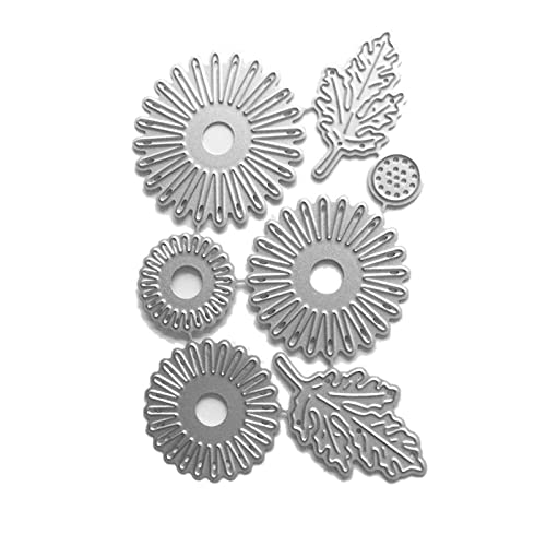 Sonnenblumen Metall Stanzformen 3D Sonnenblume Blatt Stanzformen Gänseblümchen Prägeherstellung Al für Karten Scrapbooking Schablonen von DHliIQQ
