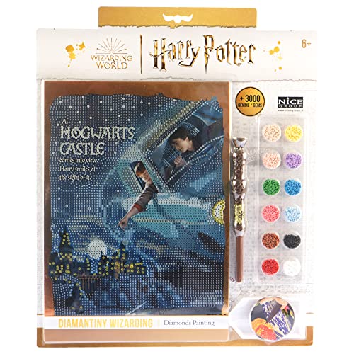 DIAMANTINY Harry Potter – Wizarding Foundation Flying Car – Kit für Mosaik, Crystal Art, Diamond Painting, 1 Bild A4, Multicolor, 21 x 29,7 cm, 21014 von DIAMANTINY