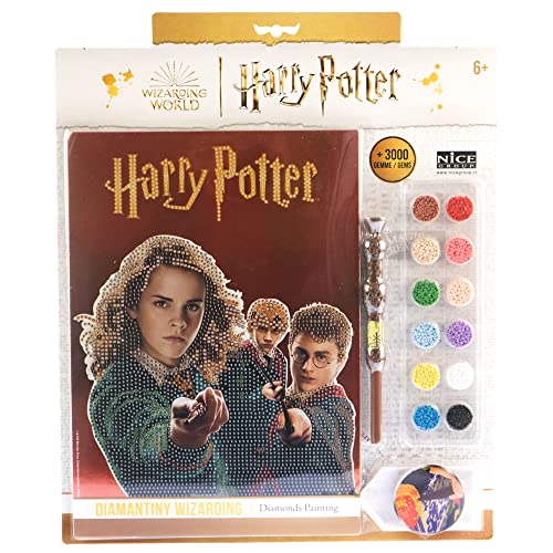 DIAMANTINY Harry Potter – Zauberstiftung Magic Trio – Mosaik-Set – Aktivitäten Crystal Art Diamond Painting – 1 x A4 von DIAMANTINY