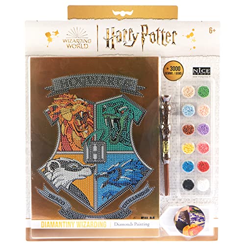 DIAMANTINY Harry Potter – Wizarding Stand Together Häuser von Hogwarts – Mosaik-Kit, Aktivität Crystal Art, Diamond Painting, 1 Bild A4, mehrfarbig, 21 x 29,7 cm, 21017 von DIAMANTINY