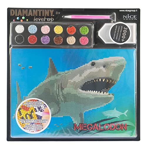 DIAMANTINY Level Up - Dinosaurs - Aktivitäten Crystal Art, Diamond Painting Kit, Megalodon von DIAMANTINY