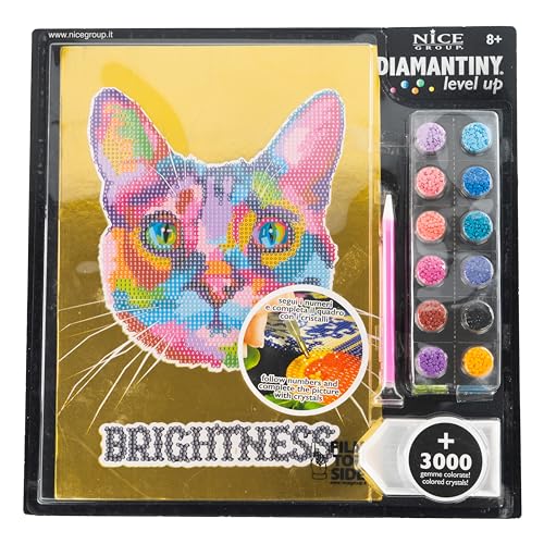 DIAMANTINY Level Up – Pop – Nice Group Creative Art, Diamond Painting Kit, Kreieren Sie das Mosaik Katze von DIAMANTINY