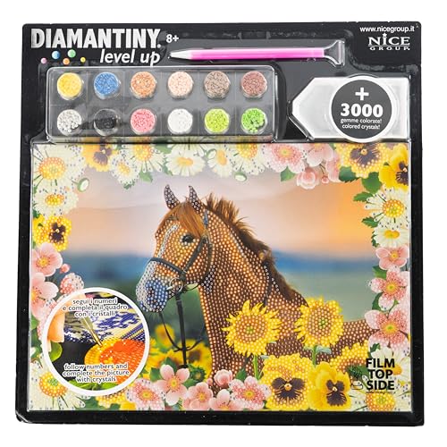 DIAMANTINY Level Up – Wild – Nice Group Creative Art, Diamond Painting Kit, Mosaik Pferd Braun von DIAMANTINY
