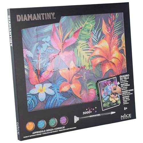 DIAMANTINY - Tropische Blumen Malen nach Zahlen, mehrfarbig, 32 x 30 x 2 cm, 96562 von DIAMANTINY