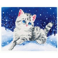 DIAMOND DOTZ® Diamond Painting Katze im Schnee blau von DIAMOND DOTZ®
