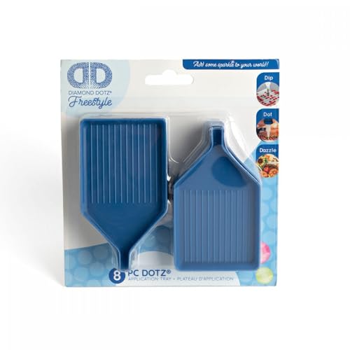 DIAMOND DOTZ 2524557 Original Diamond Painting Sortierschalen, Trays, 8 blaue Schiffchen zum Steine sortieren, Diamant-Malerei Zubehör von DIAMOND DOTZ