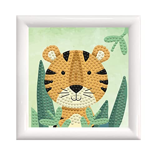DIAMOND DOTZ 2592734 Original 5D Diamond Painting Set Mini, Wald Tiger, DIY Diamant Malerei inkl. Bilderrahmen für Kinder ab 6 Jahren von DIAMOND DOTZ